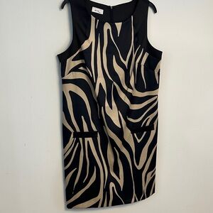 Alyx Zebra Print Mini Dress in Black and Tan